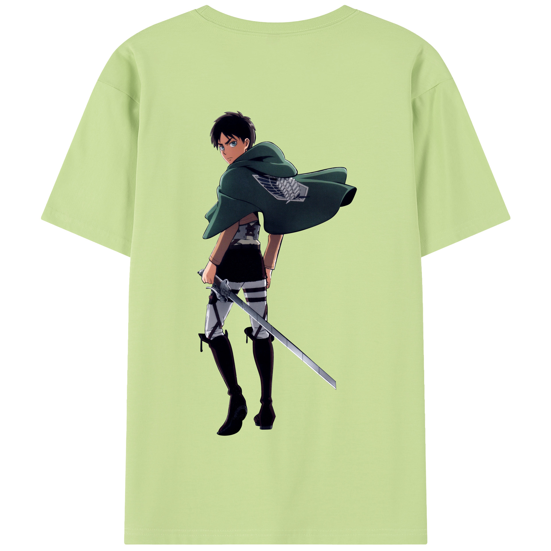 （画像用） 進撃の巨人 エレン･イェーガー Attack on Titan Eren Jäger 綿100％半袖Tシャツ（背面プリント）